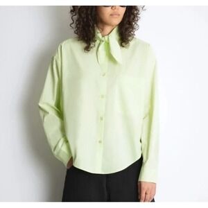 Roucha Turpin Tie Top 100% COTTON Women's Button Up Poplin Tunic Size C/US 10-14